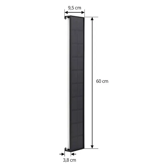 Lindby Außenwandleuchte Laarni - 3,8 x 9,5 x 60 cm, schwarz, IP54