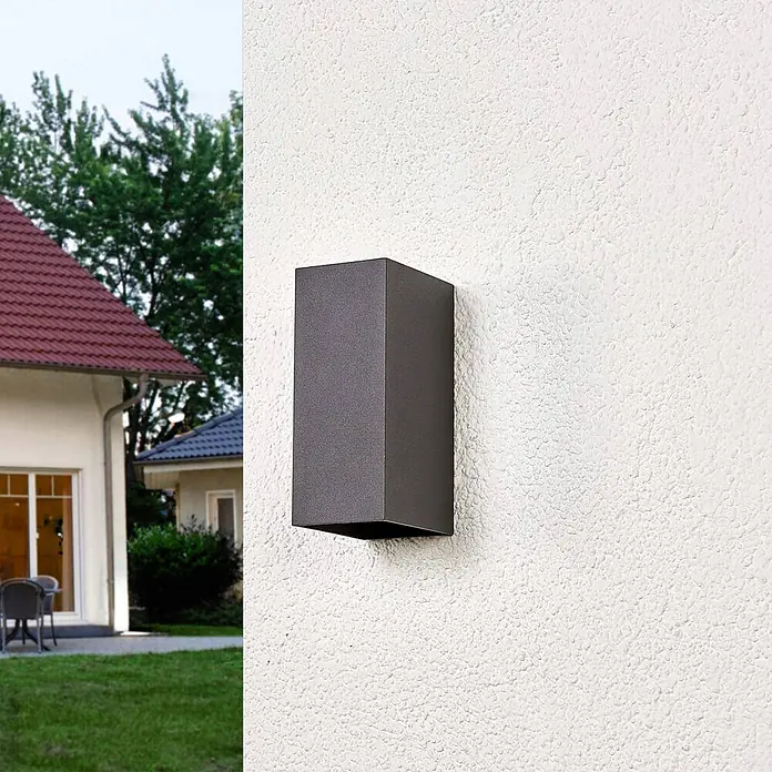 Lucande Außenwandleuchte Mikka - schwarz, schwarz, IP54