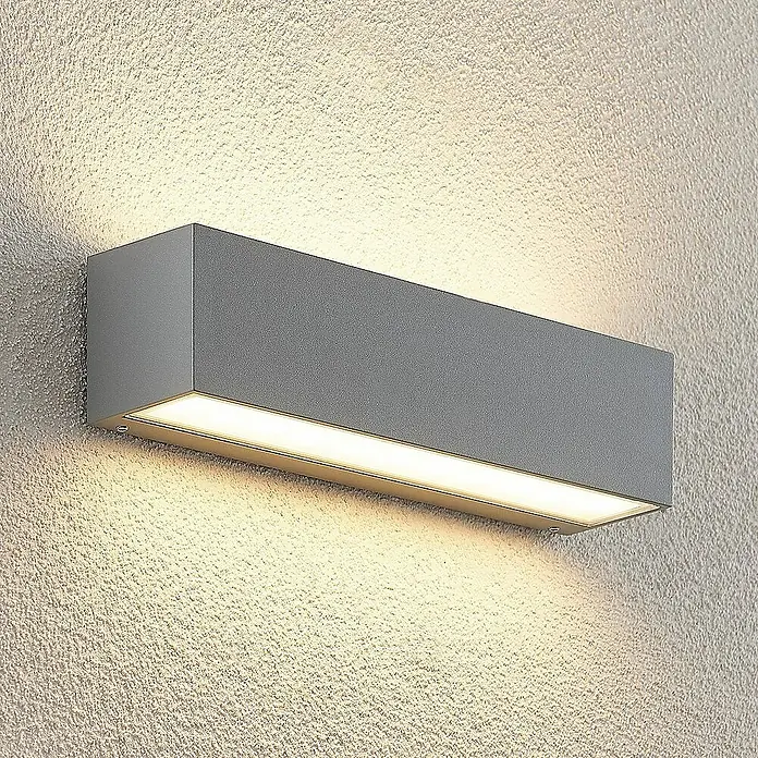Lucande Außenwandleuchte Lengo - alu / grau / zink, IP65