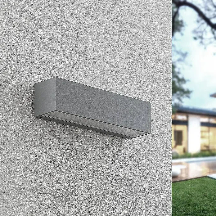 Lucande Außenwandleuchte Lengo - alu / grau / zink, IP65