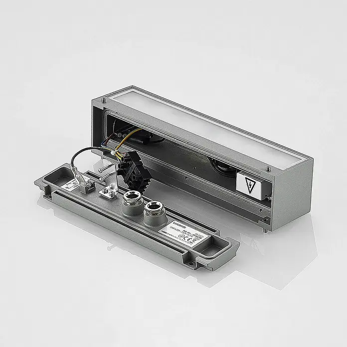Lucande Außenwandleuchte Lengo - alu / grau / zink, IP65