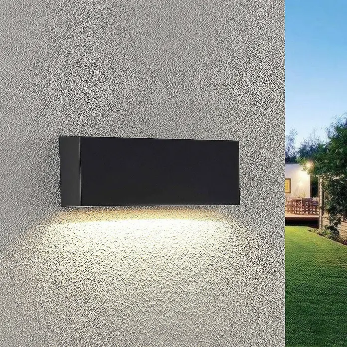 Lindby Außenwandleuchte Jarte - schwarz, schwarz, IP65