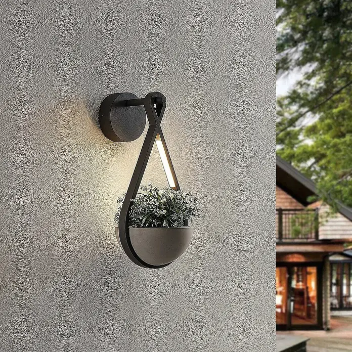 Lucande Außenwandleuchte Florka - alu / grau / zink, alu / grau / zink, IP54