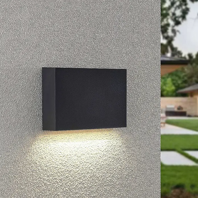 Lindby Außenwandleuchte Jarte - schwarz, schwarz, IP65