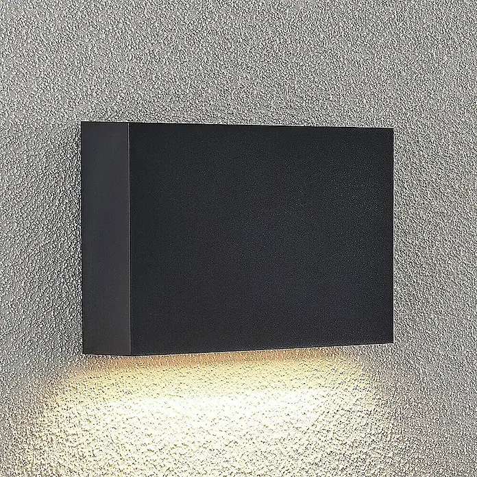 Lindby Außenwandleuchte Jarte - schwarz, schwarz, IP65