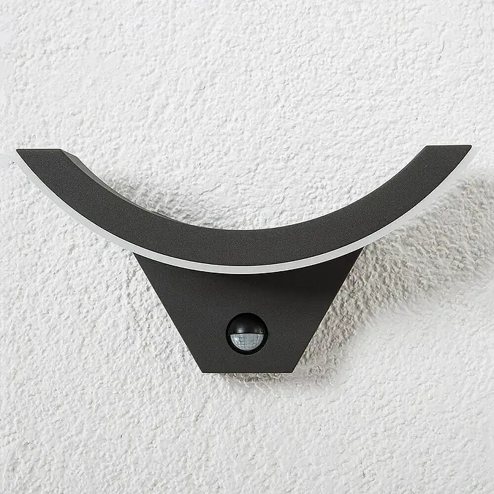 Lucande Außenwandleuchte Half - schwarz, schwarz, IP54