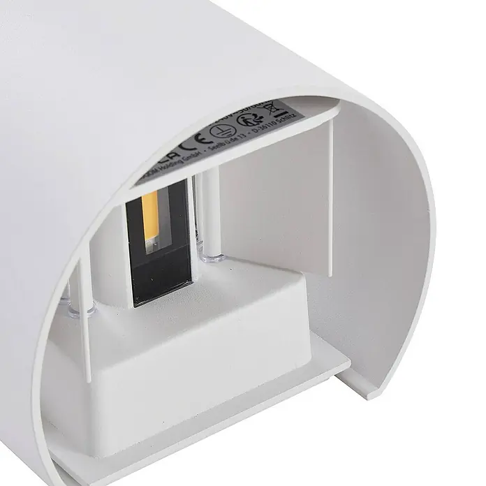 Lindby Außenwandleuchte Nivar - weiß / opal, IP54