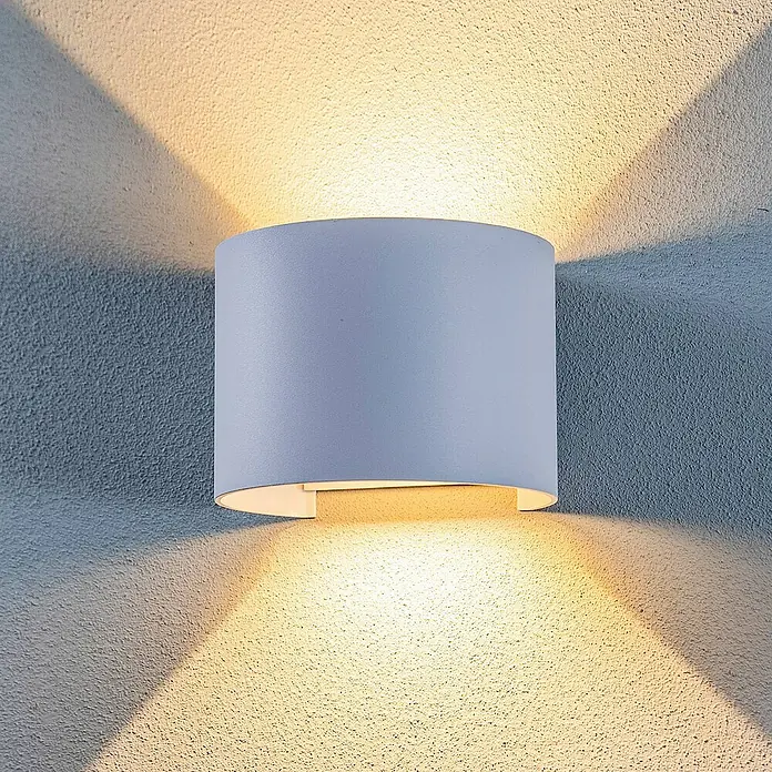 Lindby Außenwandleuchte Nivar - weiß / opal, IP54