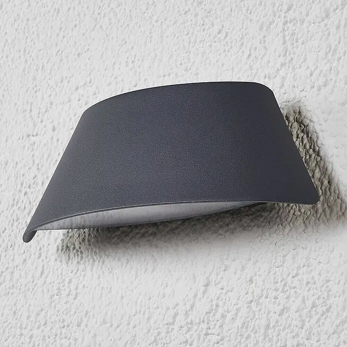 Lucande Außenwandleuchte Glen - 6,8 x 23,6 x 7,5 cm, schwarz, schwarz, IP65
