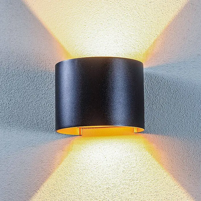 Lindby Außenwandleuchte Nivar - schwarz, IP54