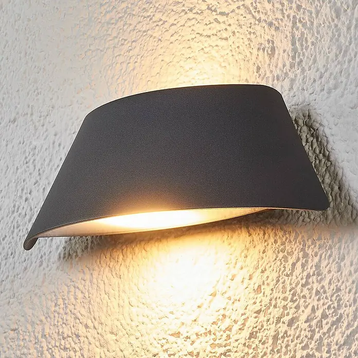Lucande Außenwandleuchte Glen - 6,8 x 23,6 x 7,5 cm, schwarz, schwarz, IP65