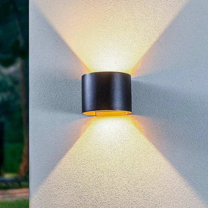 Lindby Außenwandleuchte Nivar - schwarz, IP54