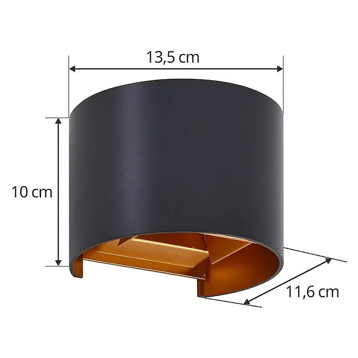 Lindby Außenwandleuchte Nivar - schwarz, IP54