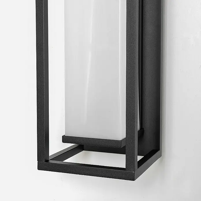 Lucande Außenwandleuchte Banetti - 14 x 14 x 50 cm, schwarz, IP54