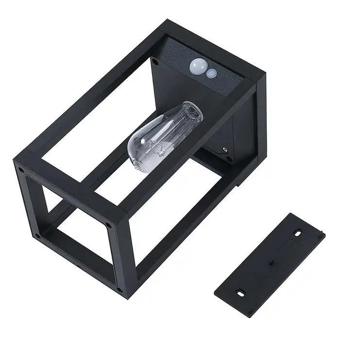Lindby Außenwandleuchte Enea - schwarz, klar / transparent, IP44
