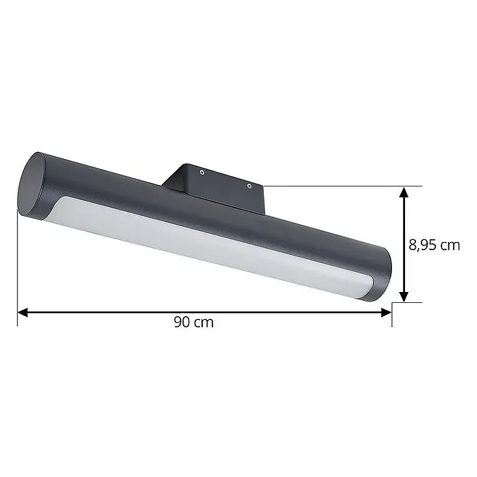 Lucande Außenwandleuchte Tuberia - schwarz, IP65