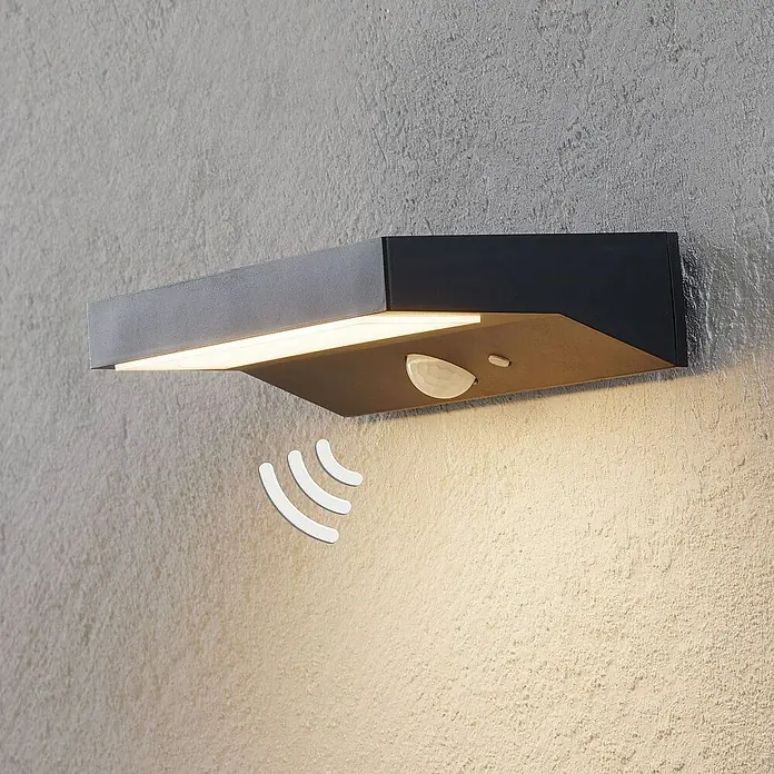 Lindby Außenwandleuchte Maresia - 10,6 x 20,5 x 4 cm, alu / grau / zink, IP44