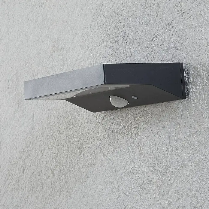 Lindby Außenwandleuchte Maresia - 10,6 x 20,5 x 4 cm, alu / grau / zink, IP44