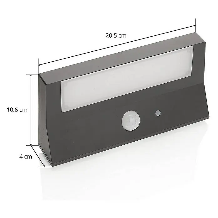 Lindby Außenwandleuchte Maresia - 10,6 x 20,5 x 4 cm, alu / grau / zink, IP44
