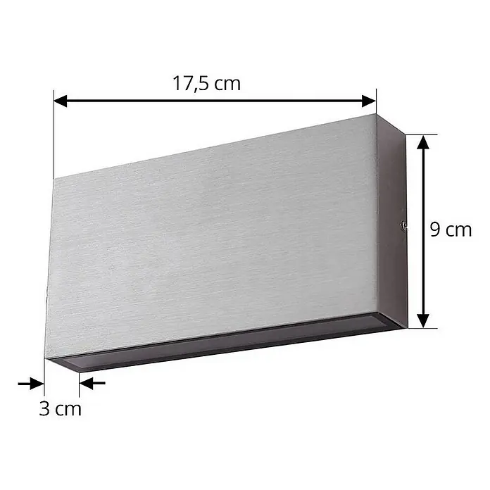 Lindby Außenwandleuchte Jarte - 3 x 17,5 x 9 cm, chrom / silber, IP54
