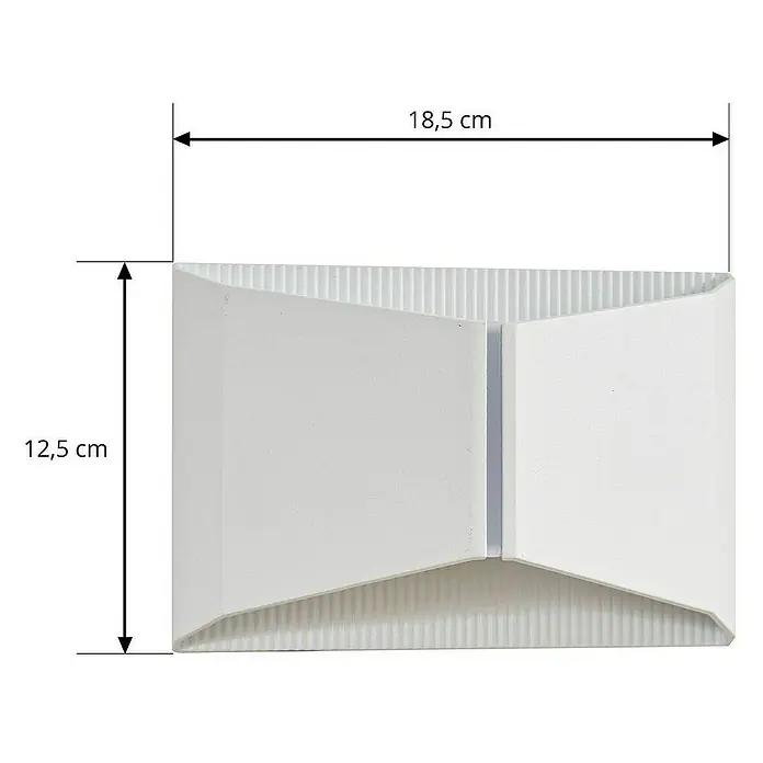 Lindby Außenwandleuchte Anlira - 7 x 18,5 x 12,5 cm, weiß / opal, IP65