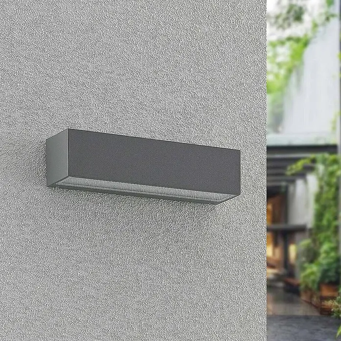 Arcchio Außenwandleuchte Lengo - 6 x 25 x 6 cm, alu / grau / zink, IP65