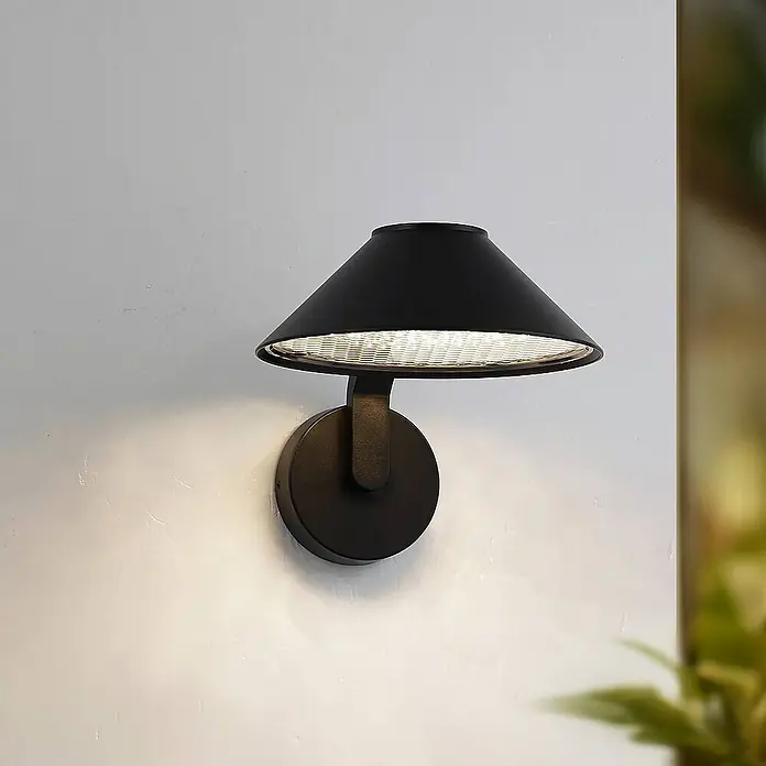 Lindby Außenwandleuchte Capelo - schwarz, schwarz, IP65