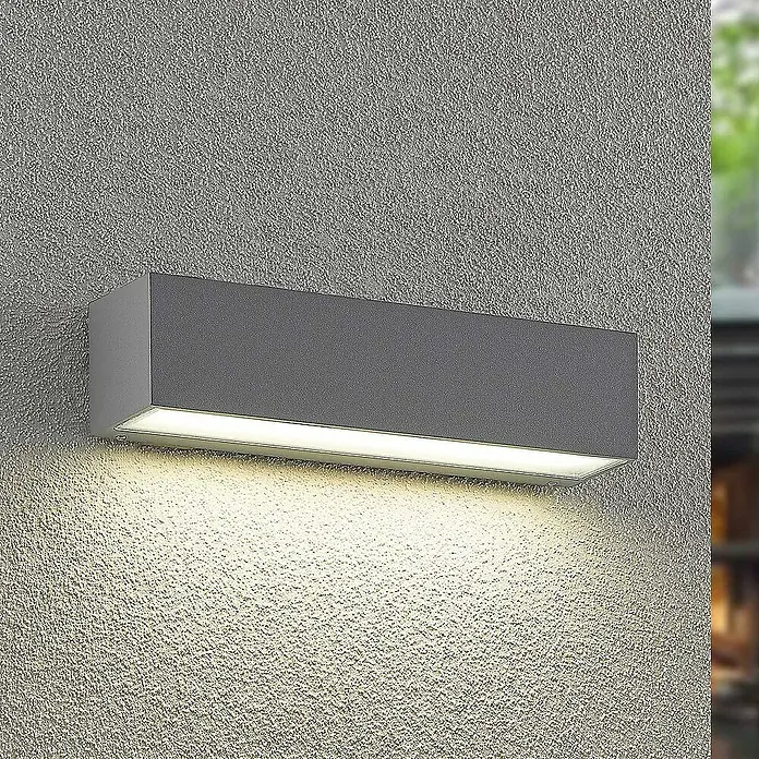 Arcchio Außenwandleuchte Lengo - 6 x 25 x 6 cm, alu / grau / zink, IP65
