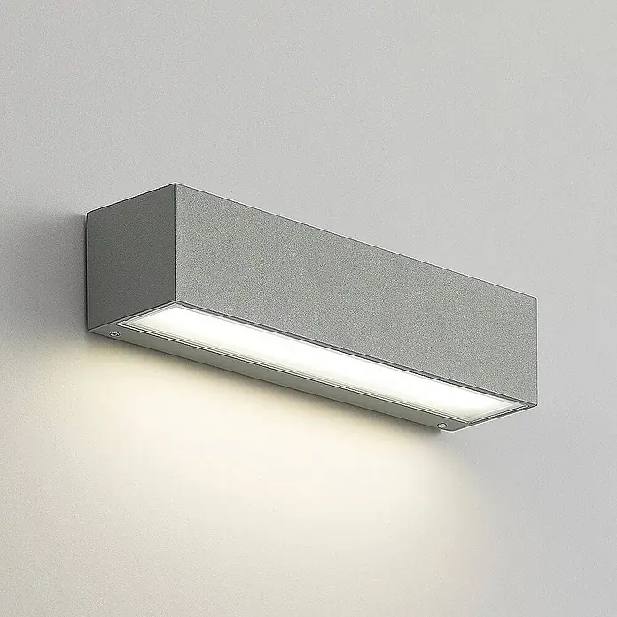 Arcchio Außenwandleuchte Lengo - 6 x 25 x 6 cm, alu / grau / zink, IP65