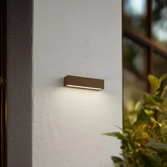 Lucande Außenwandleuchte Lengo - braun / rost, IP65
