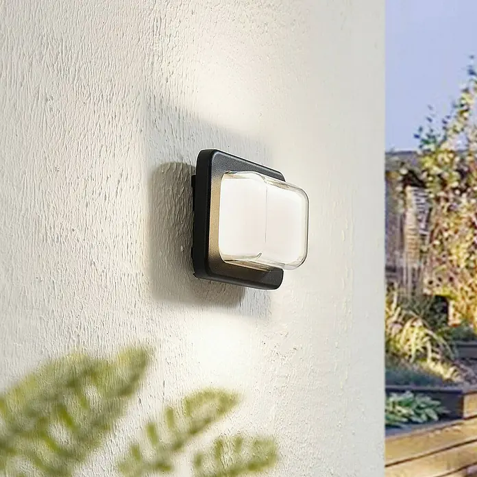 Lindby Außenwandleuchte Sibara - alu / grau / zink, IP54