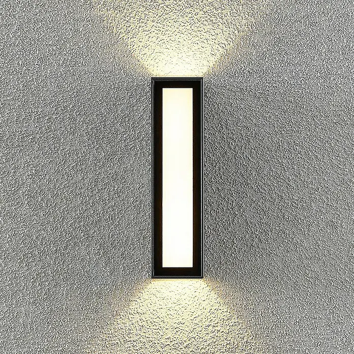 Prios Außenwandleuchte Loriava - 7,5 x 4,5 x 16 cm, alu / grau / zink, alu / grau / zink, IP54