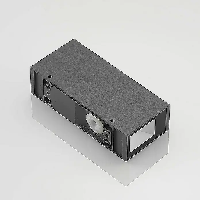 Prios Außenwandleuchte Loriava - 7,5 x 4,5 x 16 cm, alu / grau / zink, alu / grau / zink, IP54