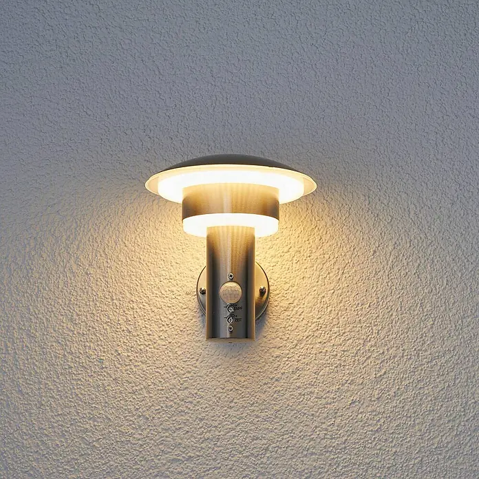Lindby Außenwandleuchte Lillie - alu / grau / zink, alu / grau / zink, IP44
