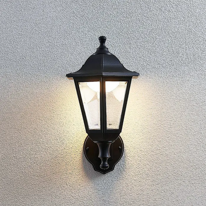 Lindby Außenwandleuchte Iavo - schwarz, schwarz, IP44