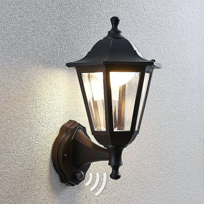 Lindby Außenwandleuchte Iavo - schwarz, schwarz, IP44