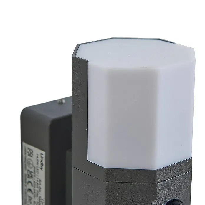 Lindby Außenwandleuchte Alaric - 12,8 x 7,5 x 20 cm, schwarz, IP54