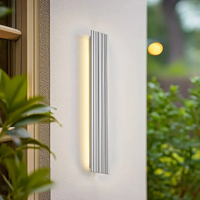 Lucande Außenwandleuchte Melira - alu / grau / zink, alu / grau / zink, IP65
