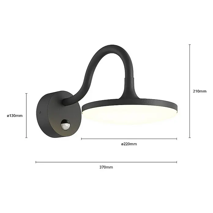Arcchio Außenwandleuchte Fineria - schwarz, schwarz, IP54