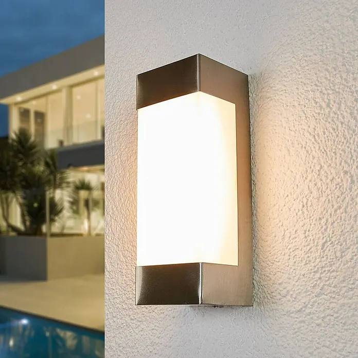 Lindby Außenwandleuchte Severina - alu / grau / zink, IP44