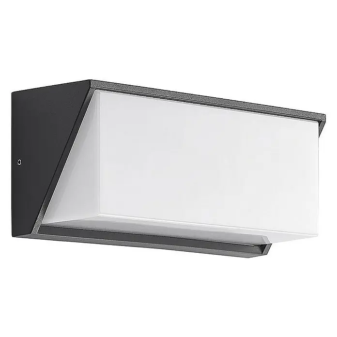 Lindby Außenwandleuchte Malim - schwarz, weiß / opal, IP65