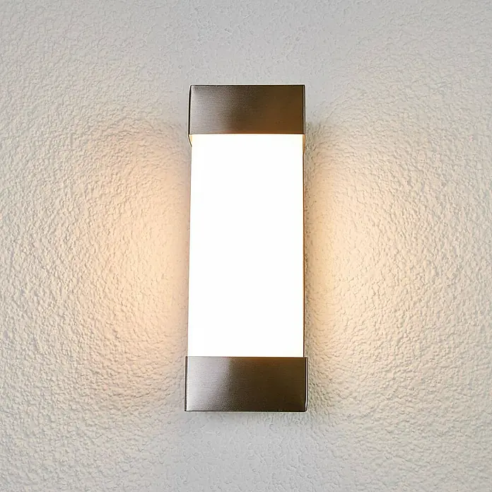 Lindby Außenwandleuchte Severina - alu / grau / zink, IP44