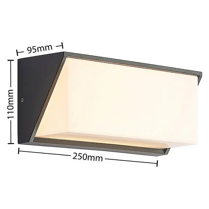 Lindby Außenwandleuchte Malim - schwarz, weiß / opal, IP65