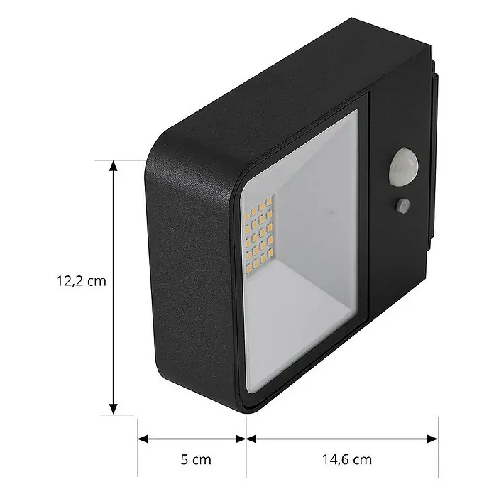Lucande Außenwandleuchte Dava - schwarz, klar / transparent, IP54