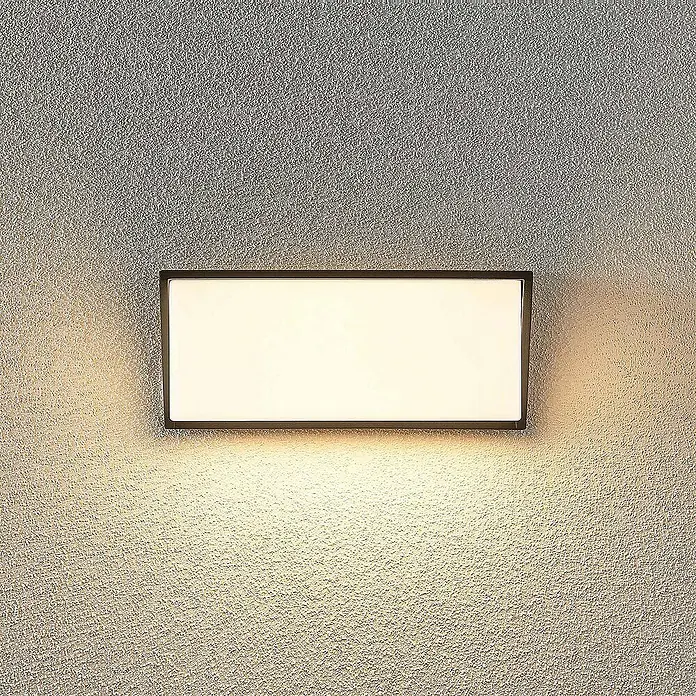 Lindby Außenwandleuchte Malim - schwarz, weiß / opal, IP65