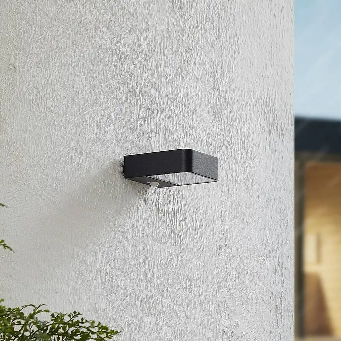 Lucande Außenwandleuchte Dava - schwarz, klar / transparent, IP54