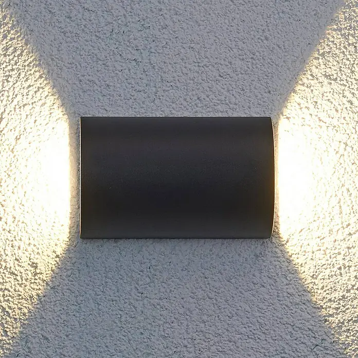 Lucande Außenwandleuchte Jale - schwarz, schwarz, IP54