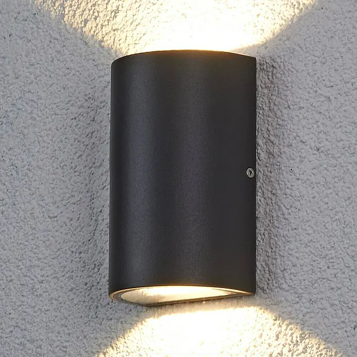 Lucande Außenwandleuchte Jale - schwarz, schwarz, IP54
