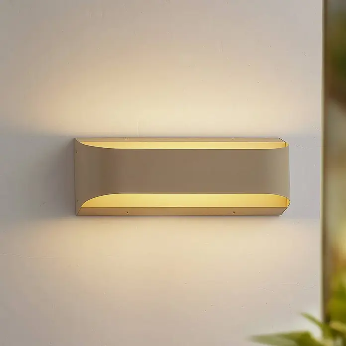 Lindby Außenwandleuchte Lenore - creme / amber, IP44