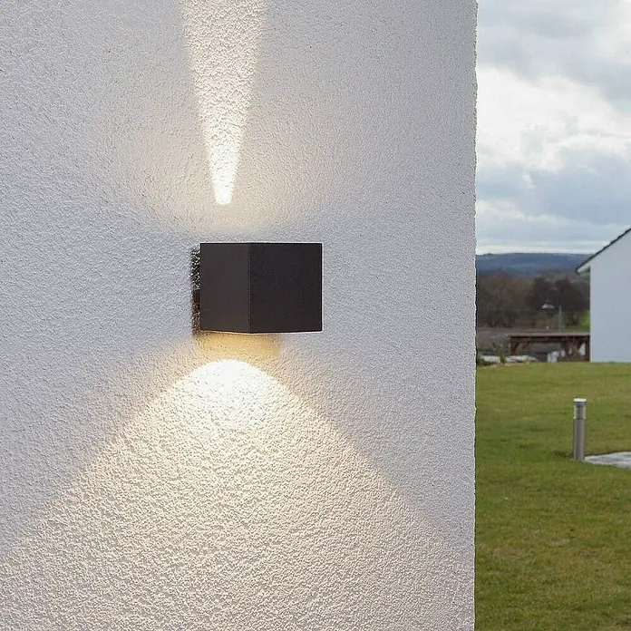 Lucande Außenwandleuchte Jarno - schwarz, schwarz, IP54